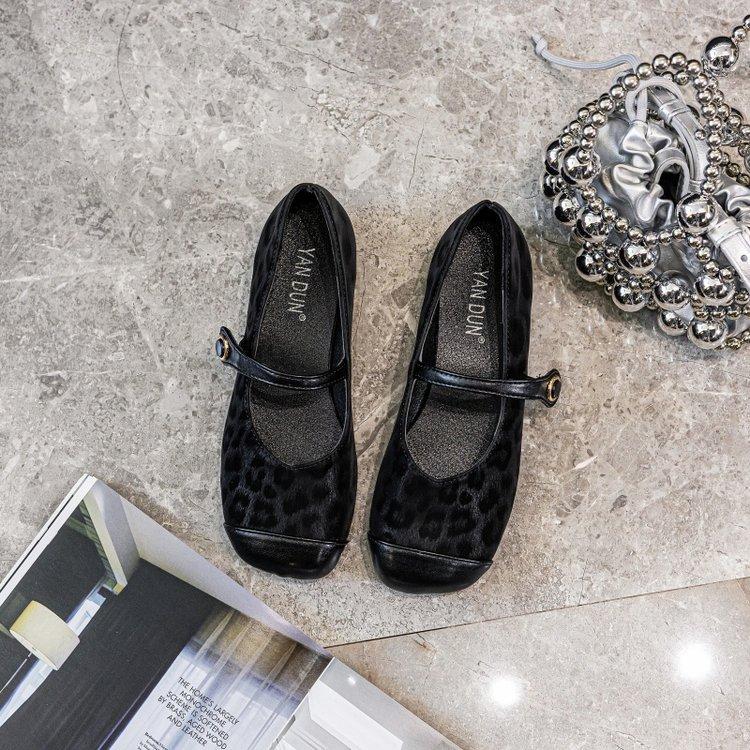 Женские туфли на мягкой подошве, лето 2025, новые, ретро, леопардовый принт, квадратный носок, туфли Мэри Джейн, удобные, на плоской подошве