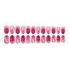24pcs Short Press On Nail With Heart Flame Designs Acrylic False nail For Women And Girls Easy To Apply And Remove