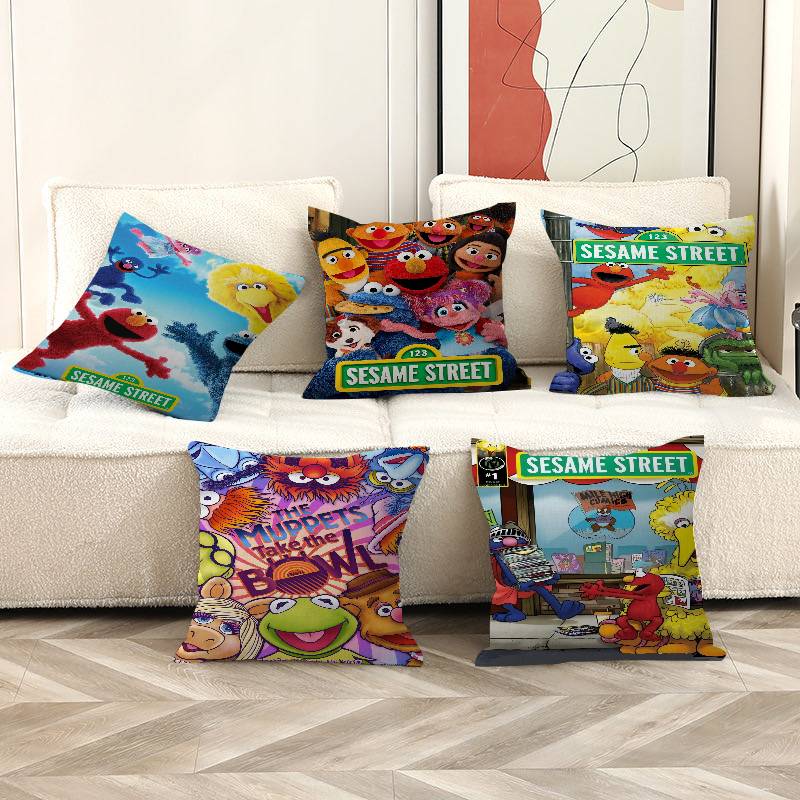 Cartoon S-Sesame S-Streets Pillow Anime Pillow Sofa Bed Head Pillow Cover Cushion Cover 45X45 Cm Fashion