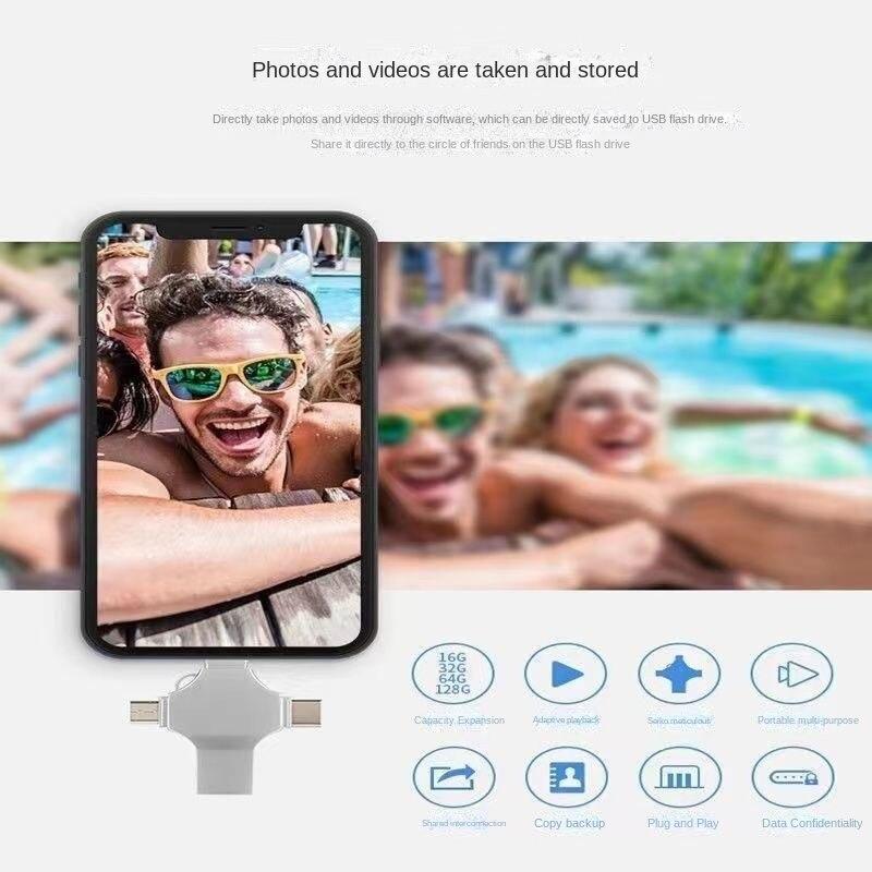USB3.0 Высокоскоростной U-диск, двойного назначения для мобильного телефона и компьютера, Apple, Micro, Type-C Многофункциональный «четыре в одном»