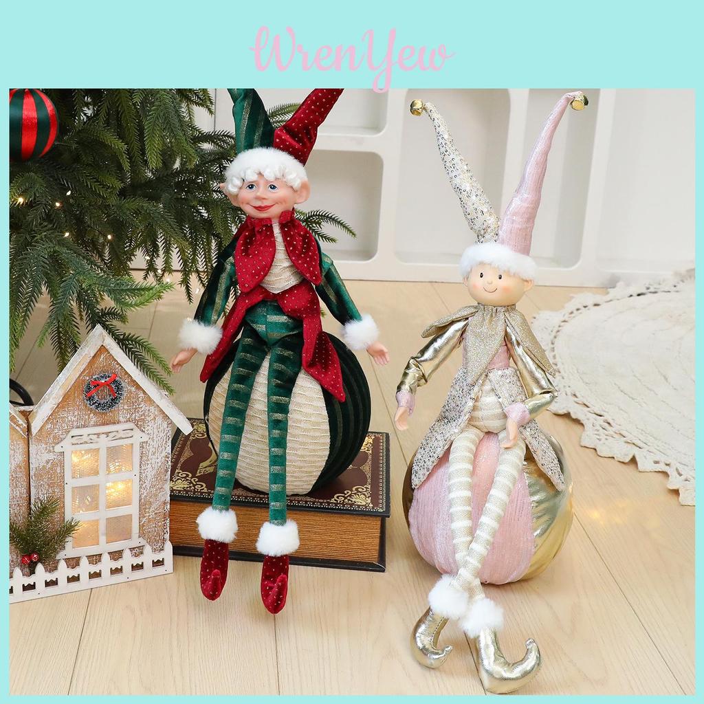 Christmas Elf Figurine Set With Fabric Material For Festive Decor And Gift Ideas