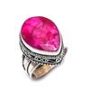 Рубин(Смоделированный) Кольцо из серебра 925 пробы с драгоценными камнями, размер 9