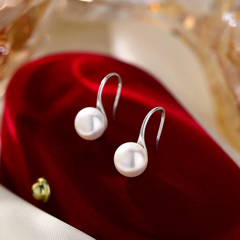 Серьги-крючки из стерлингового серебра 925 пробы с жемчугом Beixi S925: Модная, Элегантная, Атмосфера Высокого Класса для Женщин