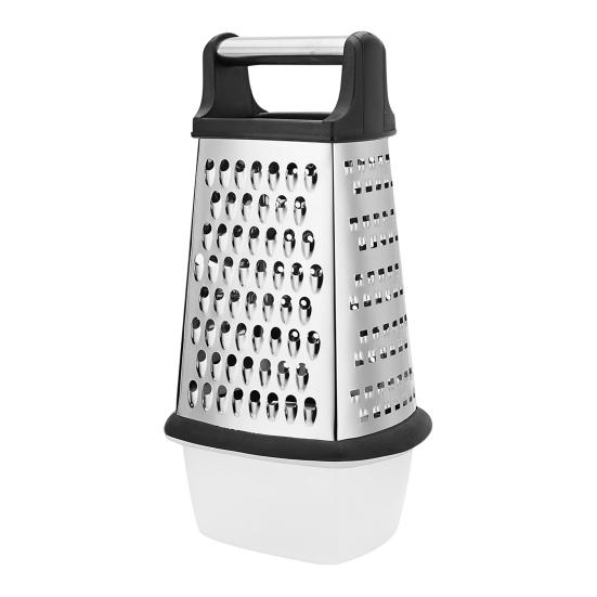 Cheese Grater with Container 4 Sides Box Grater for Vegetable Ginger Cutter Handheld Kitchen Food Shredder for Cheese Zest Veggies