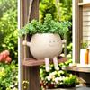 Cute Smiley Face Swing Succulent Pot – Creative Hanging Hydroponic Planter for Balcony Decoration