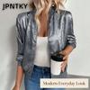 Женские винтажные повседневные куртки и пальто JPNTKY, однотонные, с принтом, Осень-Зима, с длинным рукавом