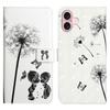 For iPhone 16 Plus Case Stand Card Holder Leather Phone Cover 3D Creative Pattern Design