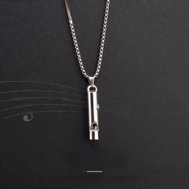 Модное унисекс-ожерелье из титановой стали с подвеской-свистком в стиле хип-хоп