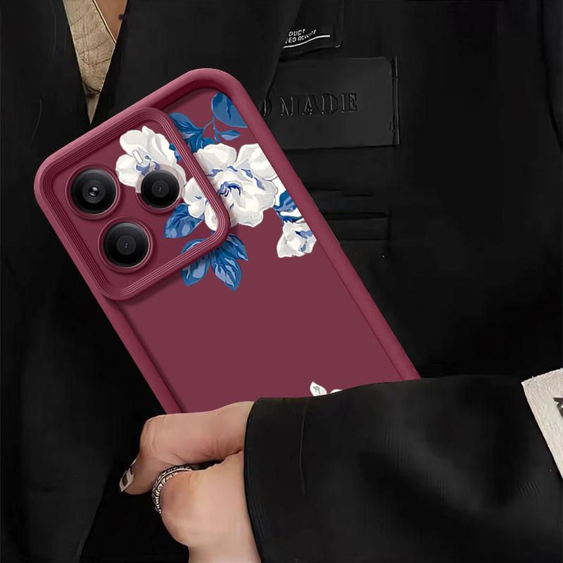White Gardenia Floral Pattern Case For Xiaomi 14T 13T 11T Pro Funda Redmi Note 14 13 Pro 5G 4G 12 11 Shockproof Bumper Silicone Cover