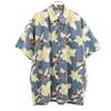 Floral Short Sleeve Aloha Shirt L Navy Men's Used