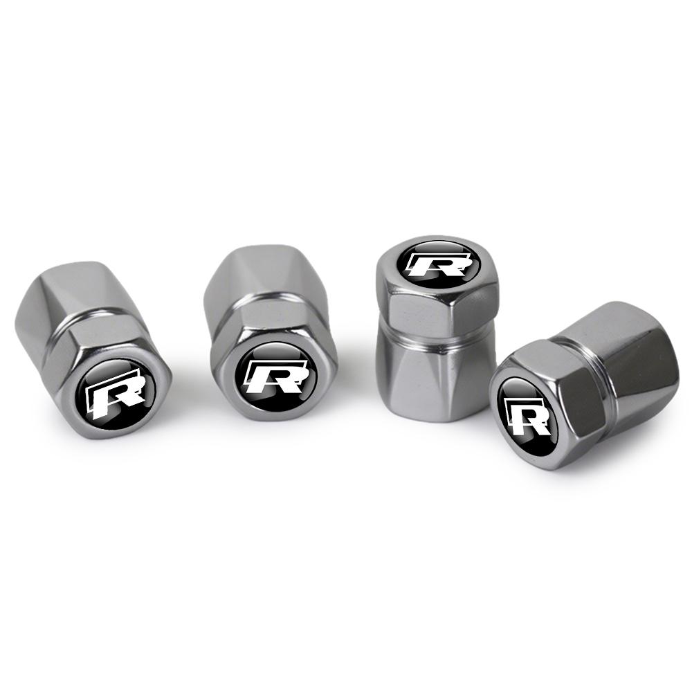 For Volkswagen n24Pcs 3D Aluminum Alloy Car Wheel Tire Air Valve Dust Cap Accessories Valve Cap For VW Rline Golf Beetle B6 Touran MK4 Jetta Bora