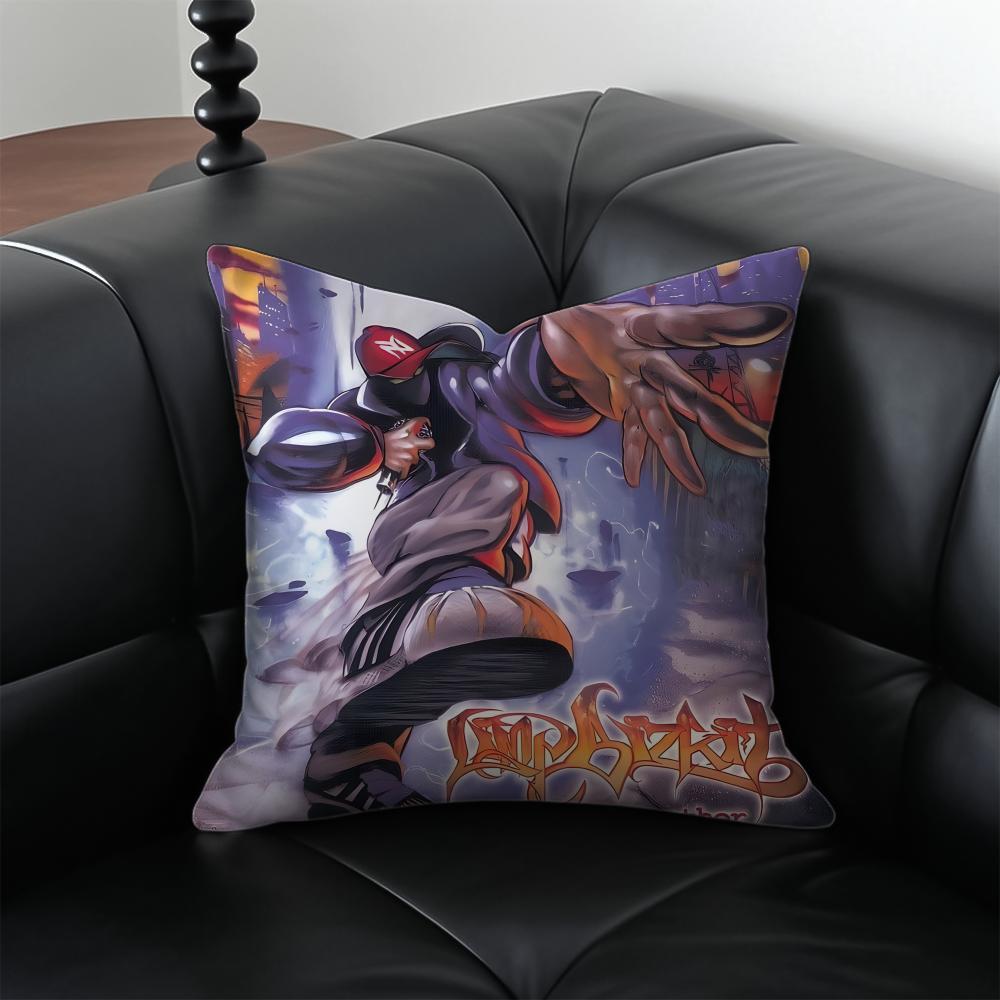 Band Llimp Bbizkit Album Cushion Cover Pillow Case Antidustmite Invisible zipper silky plush cushion