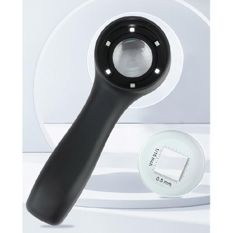 60X Handheld Magnifying Glass Adjustable Bright LED Light Rechargeable Magnifier