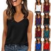 Женский модный повседневный атласный топ-майка на регулируемых бретельках с V-образным вырезом