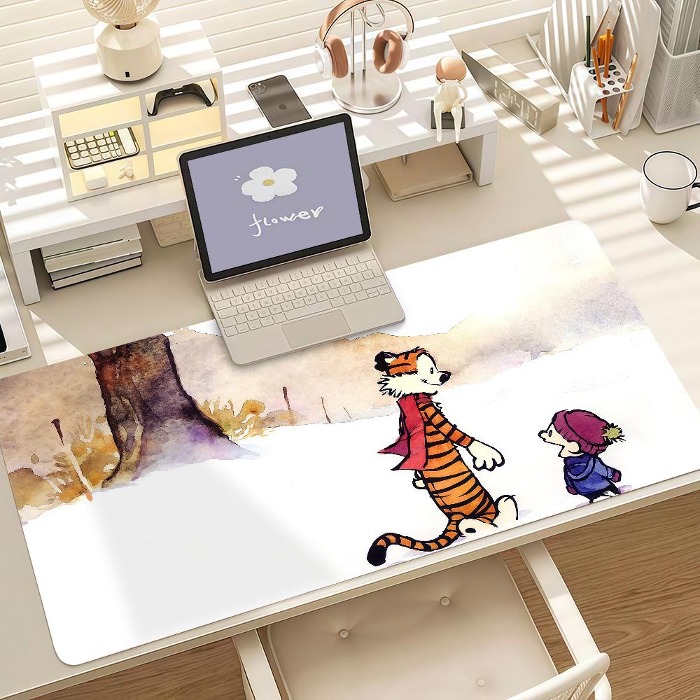 Fairy Tale Books C-Calvin And H-Hobbes Mouse Pad Anti Slip Rubber Edge Locked Thickened Laptop Gaming Desk Mat