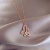 Zircon Necklace Zircon Earrings Set Copper Micro-Inlaid Zircon Butterfly Cz Color Zirconium Pendant Earrings