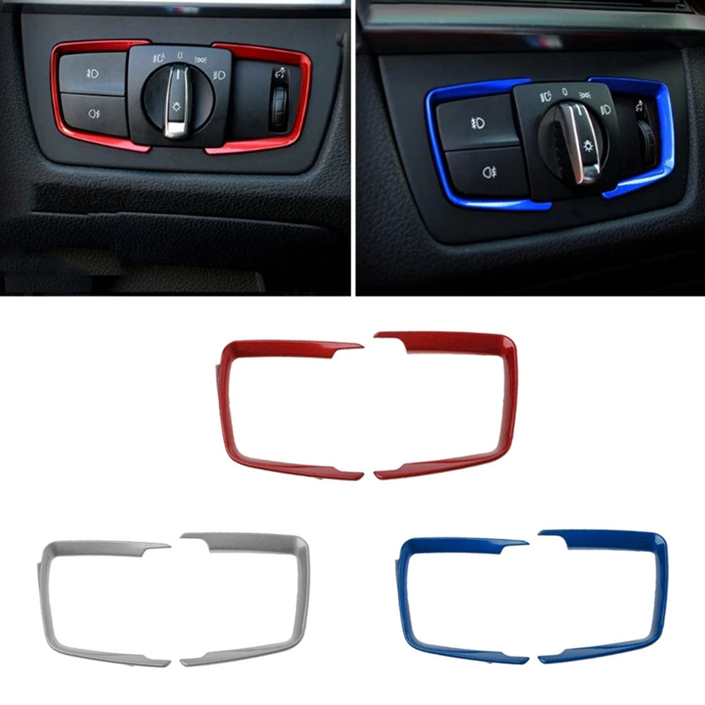 2 шт., наклейка на рамку переключателя фар салона автомобиля, ABS для BMW F30 F31 F32 F34 3 4, аксессуары для стайлинга автомобиля