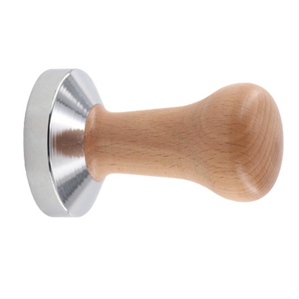 Coffee Tamper Ergonomic Beech Wood Coffee Powder Tamper Tool with Flat Base for Home Coffee Shop
