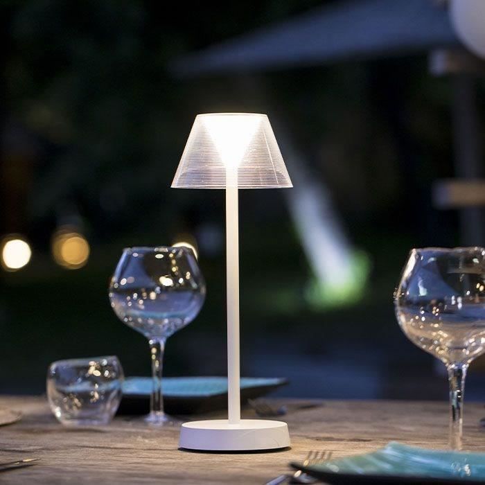Lampe De Table Sans Fil - LUMISKY - BEVERLY WHITE - H34 Cm - LED Blanc Chaud