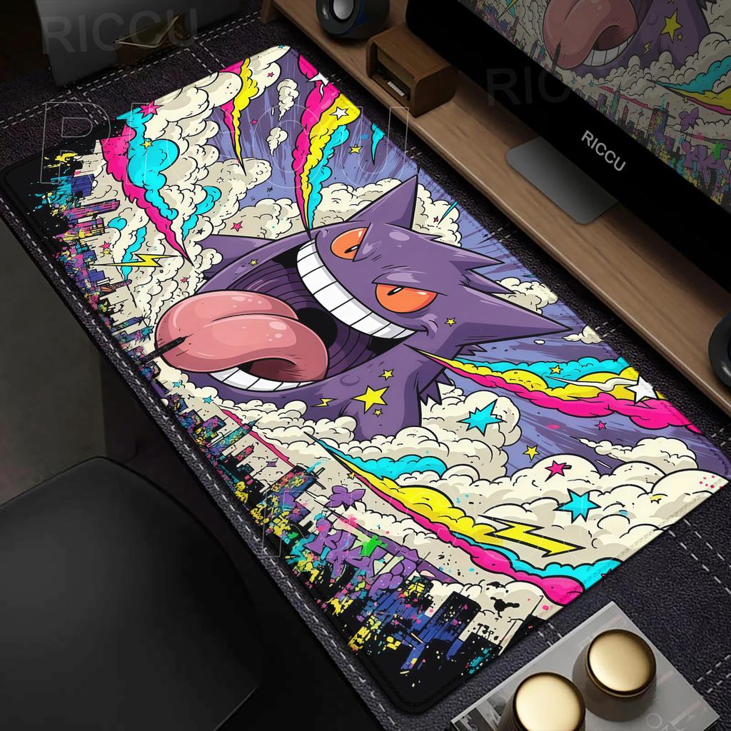 Anime Mouse Pad PC Cabinet Desk Mat G-gengar XXL Mousepad Office Accessories Large Gaming Keyboard Carpet Pokémon Extended Pads