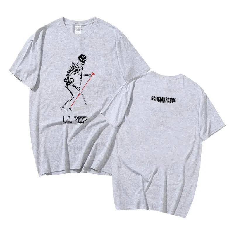 Лето 2025 Рэпер Lil Peep Cry Baby Ангелы Защити Меня Скелет Графический Мужчины Женщины Хип-Хоп 100% Чистый Хлопок Печатная Футболка Y2k