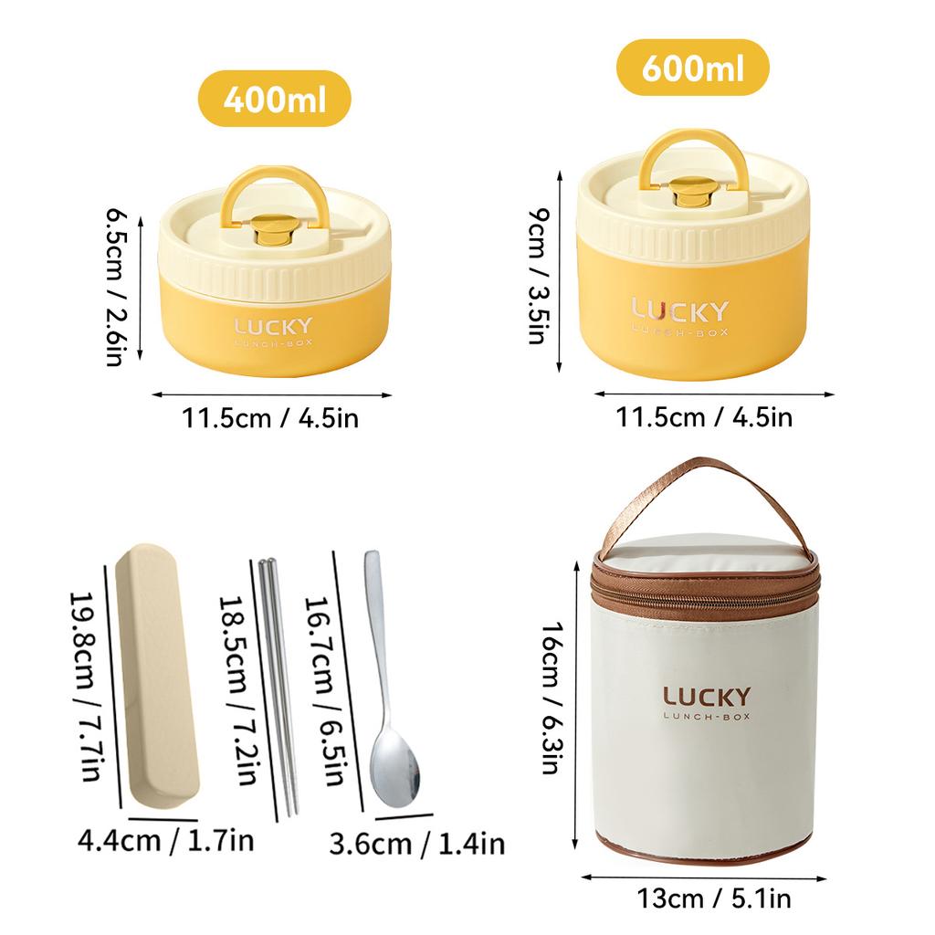 304 Stainless Steel Insulated Bento Box Microwave Heatable Round Sealed Thermal Lunch Box For Kids Students Food Container
