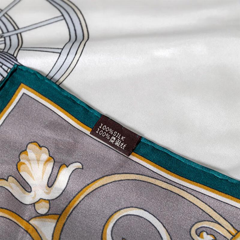 HangYuanXiang British Carriage Mulberry Silk Square Scarf