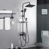 Bathroom Shower Faucet Set Matte Black Wall Mount Rainfall Shower Mixer Tap Bathtub Shower Mixer Tap 3-way Shower Mixer