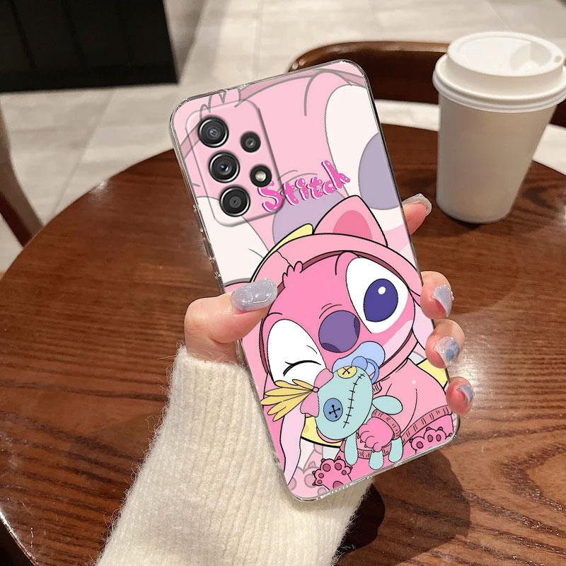Clear Case For Samsung Galaxy A57 A37 A56 5G A36 Cases A55 A54 A35 A26 A07 A17 A16 A06 A34 A15 Soft Shockproof Cover Cute Stitch