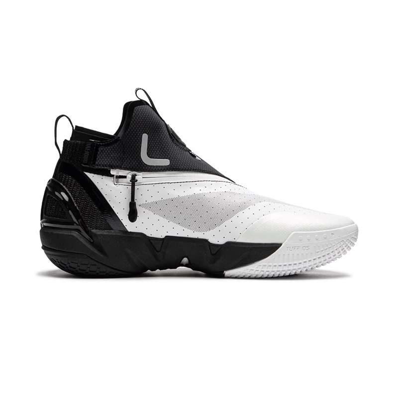 Баскетбольные кроссовки Li Ning BadFive 4 с амортизацией, нескользящие, износостойкие, средней высоты, мужские, Черно-белые ABFU031-1