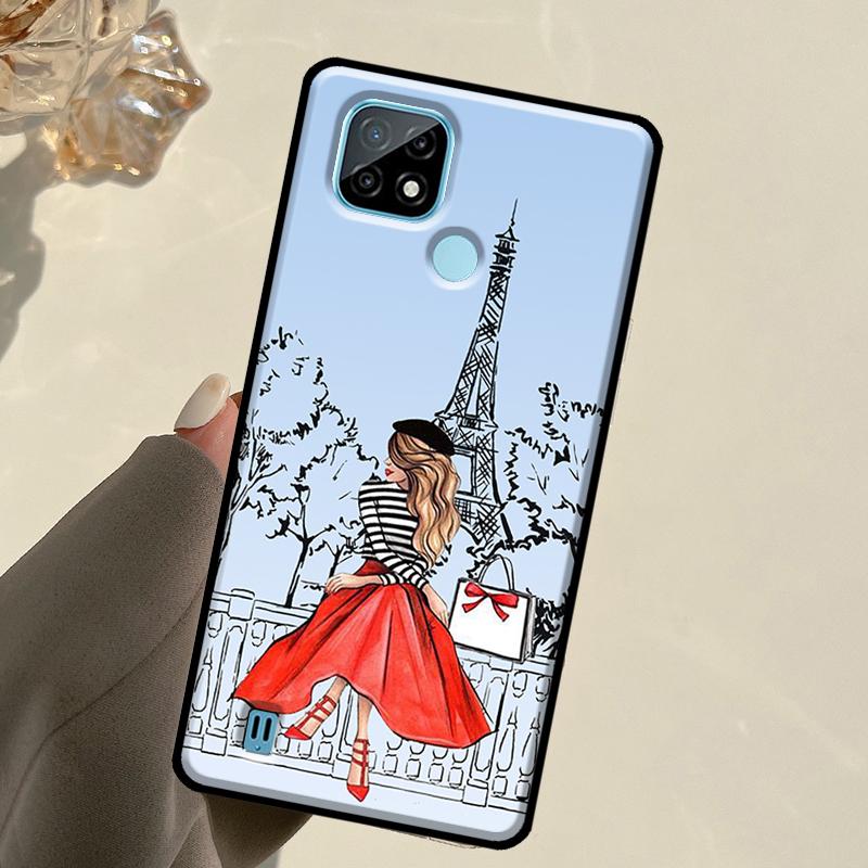 Модная Девушка Для Realme C67 C75 C61 C55 C53 C51 C21Y C25S GT 6 6T 5 GT7 Pro 10 11 12 13 14 Pro Plus Чехол