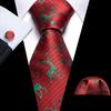 Barry.Wang Mens Novelty Plaid Striped Neckties Handkerchief Cufflinks Set Formal Casual Business