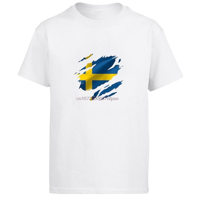 Sweden Flag Fashion Graphic T Shirts Big Size Short Sleeve T Shirt Summer Cotton New Shirts And Tshirts Mens Print T Shirt