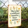 2D Flat, Charming Vintage Wildflower Aluminum Sign (12*8 Inches) - Perfect for Mother's Day, Garage, and Home Wall Decor, Fun and Artistic