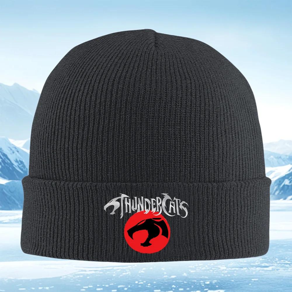 Логотип головы ThunderCats красный круг кошачий Унисекс Женский Унисекс Вязаная шапка Бини Шапка-колпак Зимняя Теплая Рождественская Уличная C
