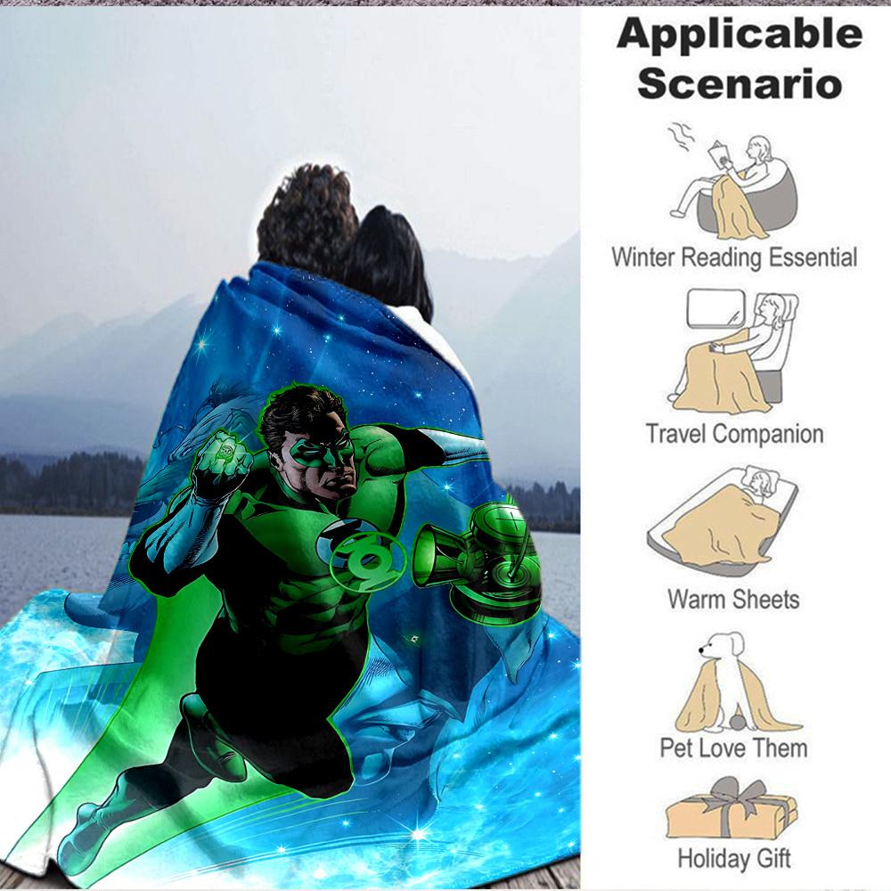 1 шт. Кольцо Зеленого Фонаря Фланелевое Пледовое Одеяло Мягкое, Теплое и Уютное для Дивана, Кровати, Офиса и Путешествий Универсальный Подарок на Любой Сезон, Рождественский подарок