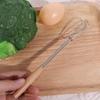 Useful Mini Egg Whisk Wooden Handle Manual Egg Beater Stainless Steel Egg Beater  Cooking
