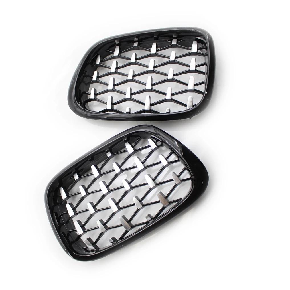 1 Pair Car Front Grille Diamond Style Kidney Grill For BMW 5-Series E39 Facelift Sedan Touring M5 1999 2000 2001 2002 2003