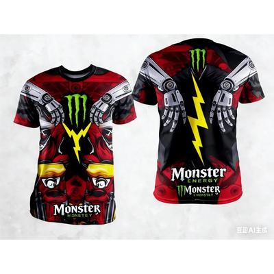 Взрослая спортивная дышащая быстросохнущая футболка - 3D-принт Monster Energy - Мужская футболка - Повседневная футболка с коротким рукавом в уличном стиле