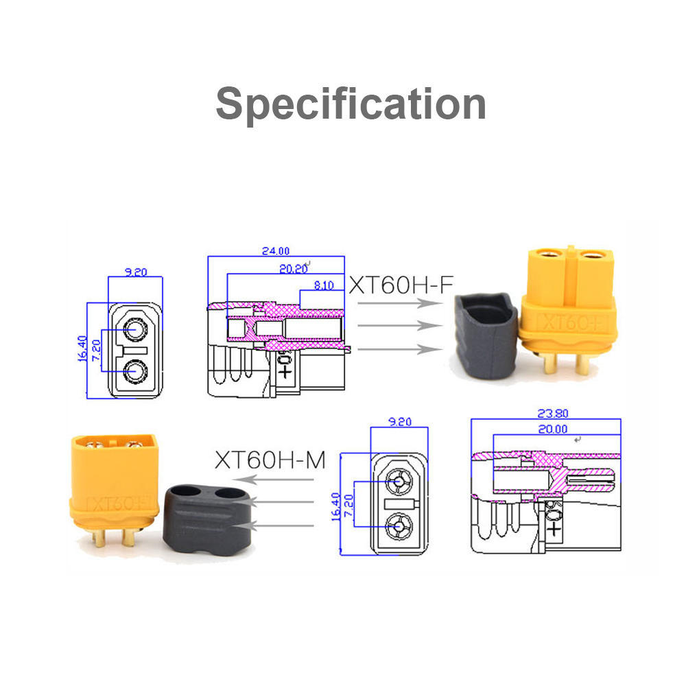 10 Pairs AMASS XT60 Plug Connector Male Female Set for Racing Qua opter Multirotor Airplane