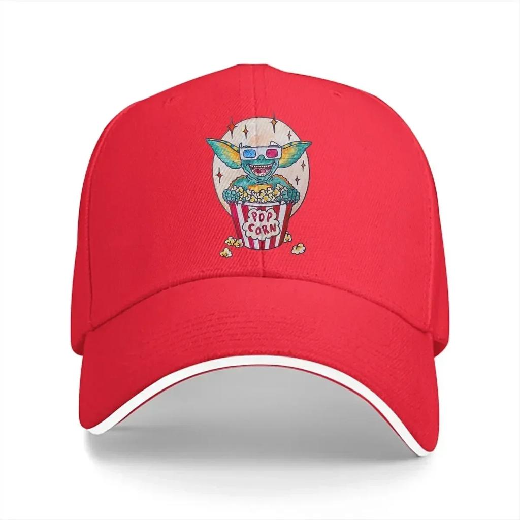 Washed Unisexs Baseball Cap Pop Corn Sports Snapback Caps Dad Hat Gremlins Kawaii Mogwai Hats