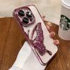 Glitter quicksand butterfly is suitable for Apple 16ProMax mobile phone case 15 with its own lens film 14 advanced sense 13 light luxury