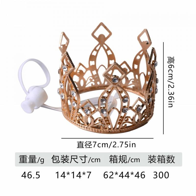 Pet Crown Headband Cats Dogs - Princess Style Hair Accessory In Gold Rose Plastic