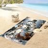Frosty friends winter charm Print beach towel, quick drying, suitable for travel, outdoor sports, jogging, the beach and swimming, gift