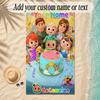 Beach TowelCocomelon Custom Name Text Personalized Soft Towel for Beach Pool Indoor Home Decor Gift
