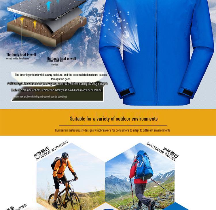Men's Windproof Waterproof Spring/Autumn Jacket, Customizable Logo, Team Uniform