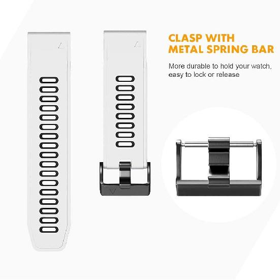 NotoCity Compatible with Fenix 6S Pro watchbans for Fenix 6S/Fenix 7S/Fenix 5S / 5S Plus/D2 Delta S Smartwatch (White-black)