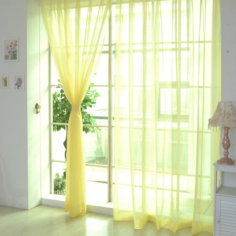 Colorful Floral Tulle Door Window Curtain Sheer Valances Scarf