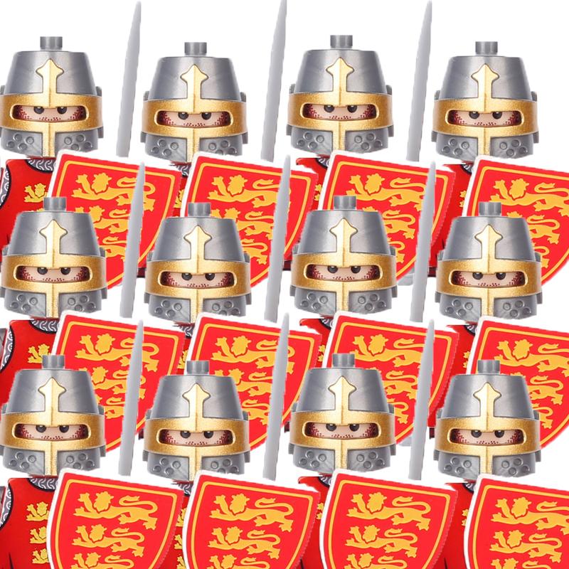 Совместимые MOC Средневековые Строительные Блоки Персонажи Солдаты Рыцари Драконов Черный Лев Орел Игрушка Подарок Кирпичики Фермер Солдат X048