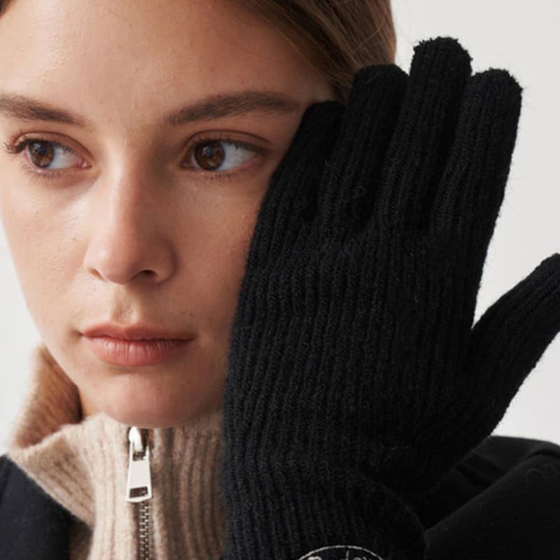 ПЕРЧАТКИ RECLOW KNIT С ЛОГОТИПОМ ЧЕРНЫЕ